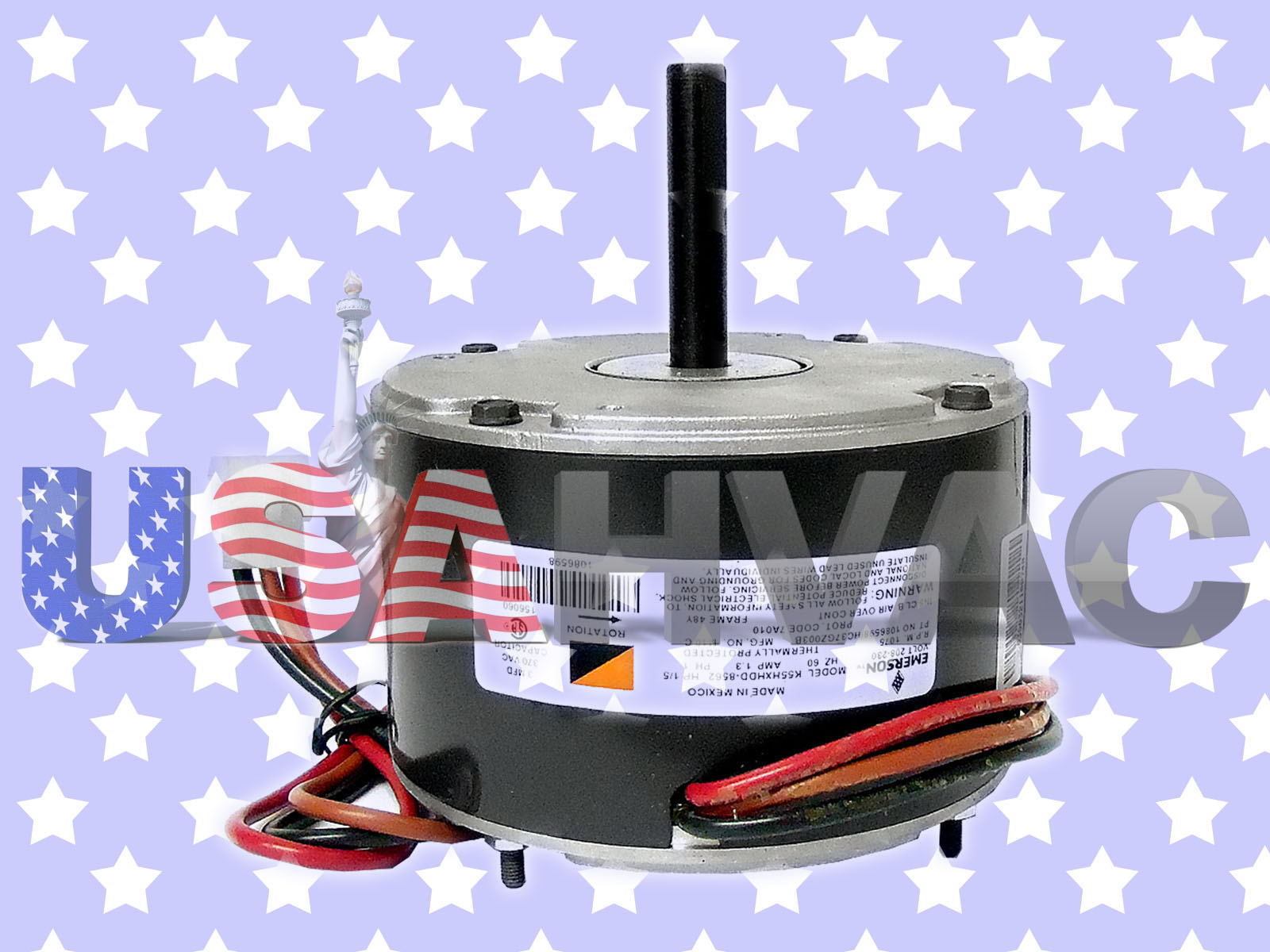 Emerson Fan Motor 1/5 HP 230 VAC 1075 RPM K55HXPSS7300 eBay